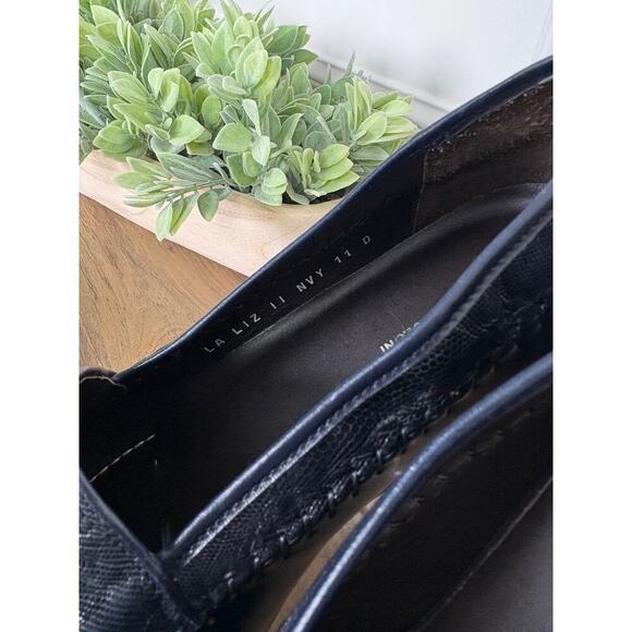 Sandro Moscoloni Italy Lizard Embossed Leather Loafers Men’s 11 Black Luxury main image 10